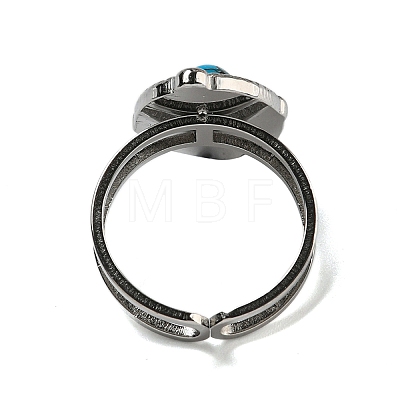 Oval 304 Stainless Steel Open Cuff Rings STAS-Z060-12P-1