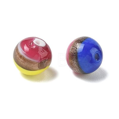 Handmade Gold Sand Lampwork Beads LA-CBA70FB-01-1