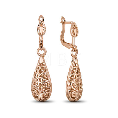 SHEGRACE Fashion Real 18K Gold Plated Dangle Brass Leverback Earrings JE63A-1