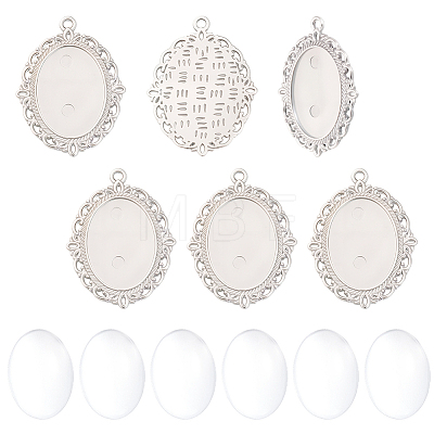 DIY Oval Pendant Making Kit DIY-BBC0003-10-1