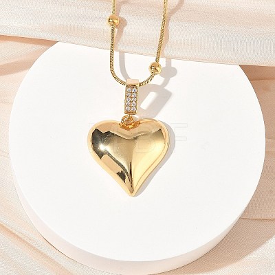 304 Stainless Steel Micro Pave Clear Cubic Zirconia Pendant Necklaces for Women NJEW-Z103-01G-04-1