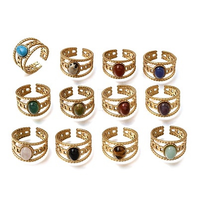 304 Stainless Steel Cuff Open Rings RJEW-F213-03G-1