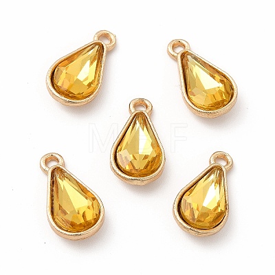 Faceted Glass Rhinestone Pendants FIND-G049-01G-09-1
