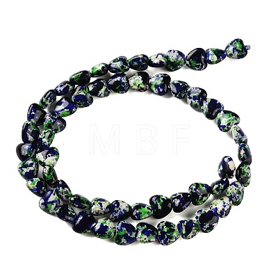 Spray Printed Synthetic Turquoise Beads Strands TURQ-P002-01A-01-1