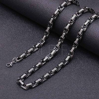 Titanium Steel Byzantine Chain Necklace for Men FS-WG56795-157-1