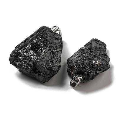 Natural Black Tourmaline Pendants LS-G-F739-01P-1