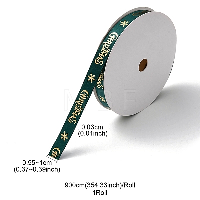 Flat Christmas Theme Polyester Satin Ribbon OCOR-YWC0001-01B-03-1