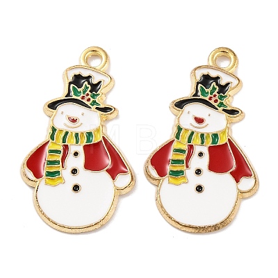 Christmas Theme Rack Plating Alloy Pendants X-FIND-M020-04G-07-1