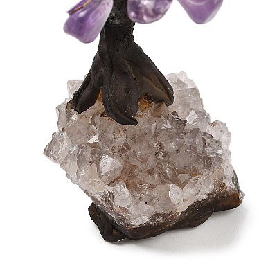 Natural Amethyst Chips Tree Sculpture DJEW-K026-01A-1
