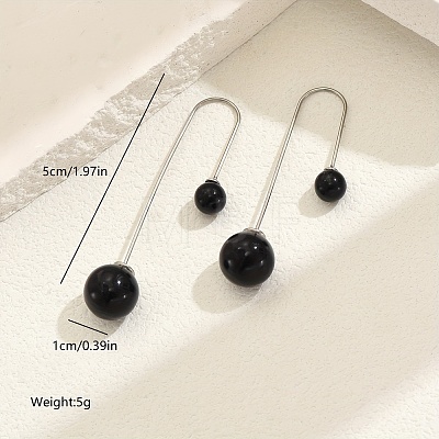 Stainless Steel Round Dangle Earrings ZA6944-1