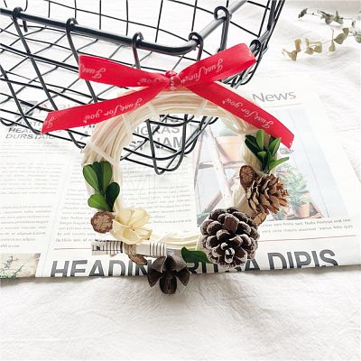 Circle Shape Rattan Vine Branch Wreath Hoop DIY-B022-04B-1