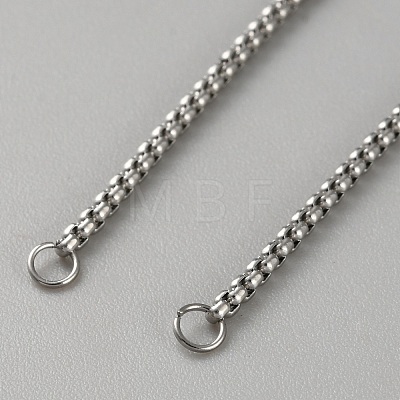 Stainless Steel Box Chain Slider Bracelets MAK-WH0001-09P-1