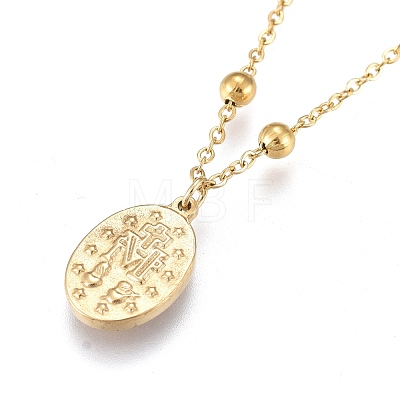 304 Stainless Steel Pendant Necklaces NJEW-K120-13G-1