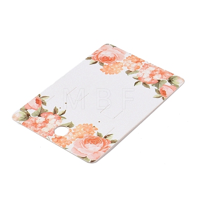 Rectangle Floral Paper Jewelry Display Cards with Hanging Hole CDIS-C004-08D-1