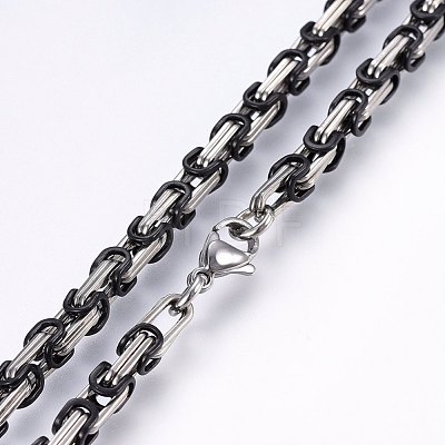 201 Stainless Steel Byzantine Chain Necklaces NJEW-F222-12BP-1