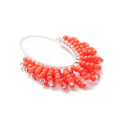 4Pcs Glass Seed Beaded Pendants PALLOY-MZ01260-1