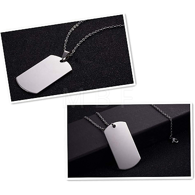 201 Stainless Steel Rectangle Stamping Blank Tag Pendants STAS-BC0002-18P-1