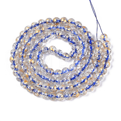 Crackle Transparent Glass Beads Strands X1-GLAA-N030-8mm-01D-1