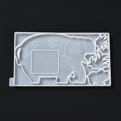 DIY Elephant Photo Frame & Grass Decoration Silicone Molds DIY-I099-56-1