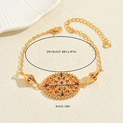 Bohemian Style Brass Micro Pave Cubic Zirconia Link Bracelets FB1752-1