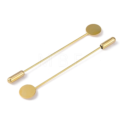 Brass Lapel Pin Base Settings X-KK-WH0045-025A-G-1