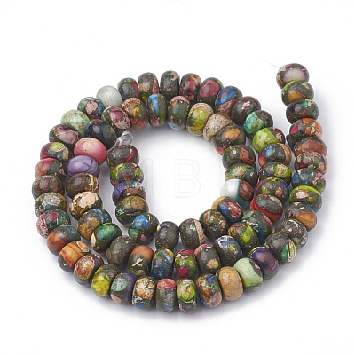 Synthetic Gold Line Imperial Jasper Beads Strands G-T103-16-1
