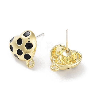 Golden Alloy Enamel Stud Earring Finding Accessories FIND-U006-08G-01-1