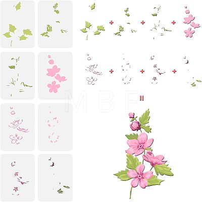 PET Hollow Out Drawing Painting Stencils Sets DIY-WH0172-358-1