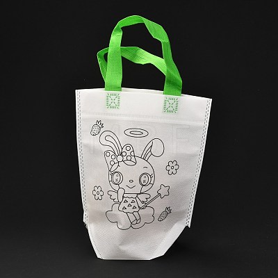 Rectangle Non-Woven DIY Environmental Scribble Bags DIY-B030-01-1