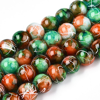 Drawbench Glass Round Beads GLAD-WH0001-01-02-1