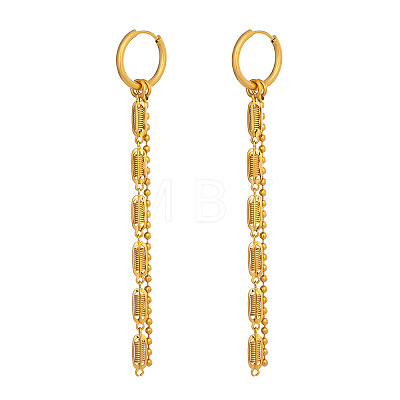 Chain Tassel 304 Stainless Steel Hoop Earrings SU3724-1