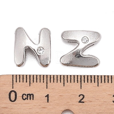 Letter Slider Beads for Watch Band Bracelet Making ALRI-O012-N-NR-1