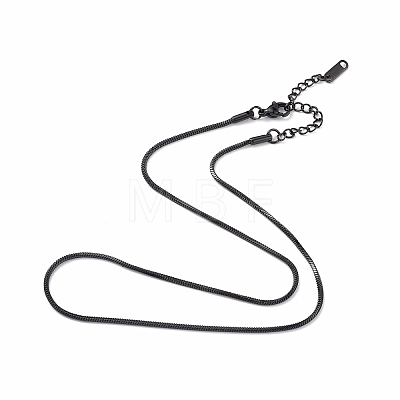 304 Stainless Steel Round Snake Chain Necklace for Men Women NJEW-K245-012B-1