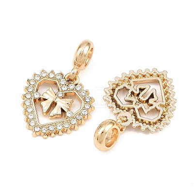 Alloy Crystal Rhinestone European Dangle Charms AL-CBAC2D3-13G-1