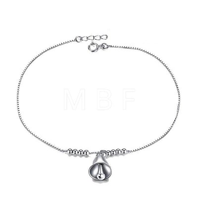 Christmas Theme Brass & Plating 30% Silver Anklets SJEW-BB59607-A-1