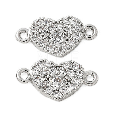 Brass Micro Pave Cubic Zirconia Connector Charms KK-U056-43P-1