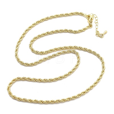 3mm Brass Rope Chain Necklaces for Men Women NJEW-G160-10G-1