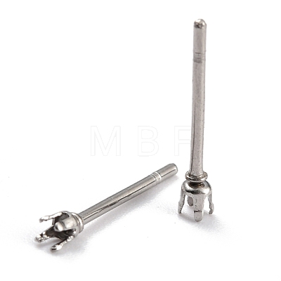 Non-Tarnish 304 Stainless Steel Stud Earring Settings STAS-B004-05P-E-1