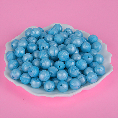 Round Silicone Focal Beads SI-JX0046A-54-1