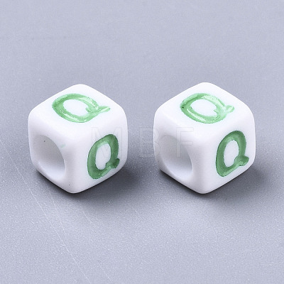 Opaque White Acrylic Beads SACR-R252-02Q-1