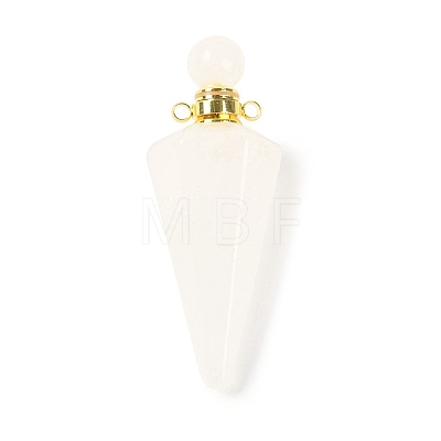 Natural Quartz Crystal Faceted Cone Openable Perfume Bottle Big Pendants G-L524-18G-11-1