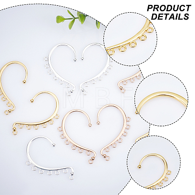 36Pcs 3 Colors Alloy Ear Cuff Findings FIND-CA0005-23-1