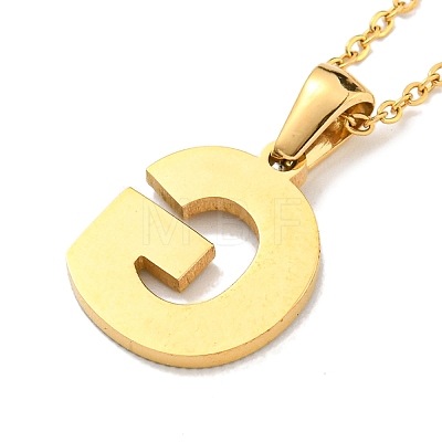 Ion Plating(IP) Initial Letter 304 Stainless Steel Pendant Necklaces NJEW-M199-01G-G-1