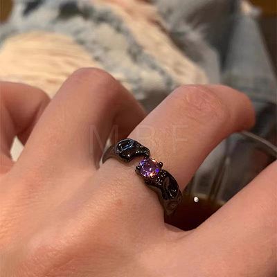 Alloy & Rhinestone Cuff Open Rings FS-WG9C160-01-1