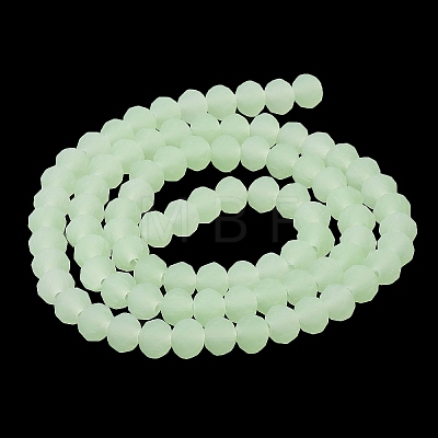 Imitation Jade Solid Color Glass Beads Strands EGLA-A034-J8mm-MD01-1