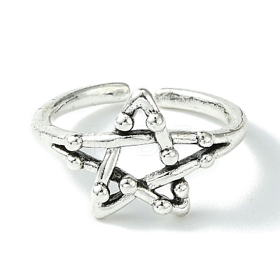 Star Alloy Open Cuff Rings RJEW-K275-05AS-1