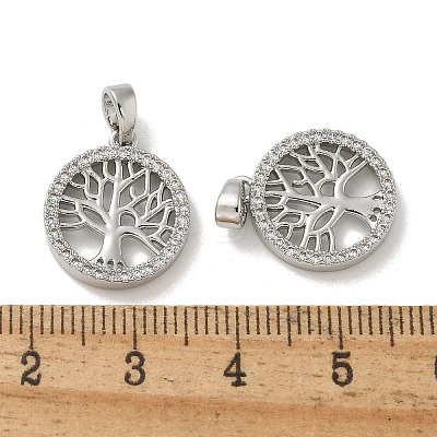 Brass Micro Pave Cubic Zirconia Pendents KK-R210-21P-01-1