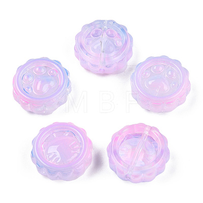 Transparent Spray Painted Glass Beads GLAA-N035-037-G04-1