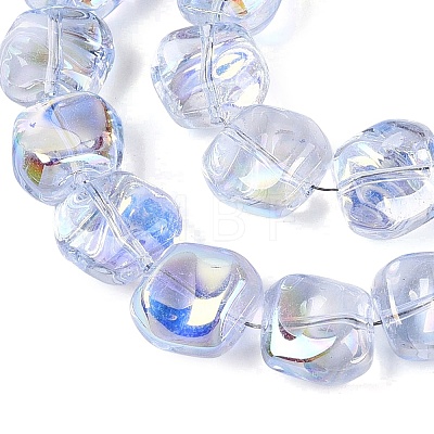 Electroplate Transparent Glass Beads Strands EGLA-N057-02A-01-1