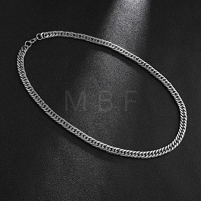 Non-Tarnish 201 Stainless Steel Curb Chain Necklaces NJEW-Q336-06B-P-1